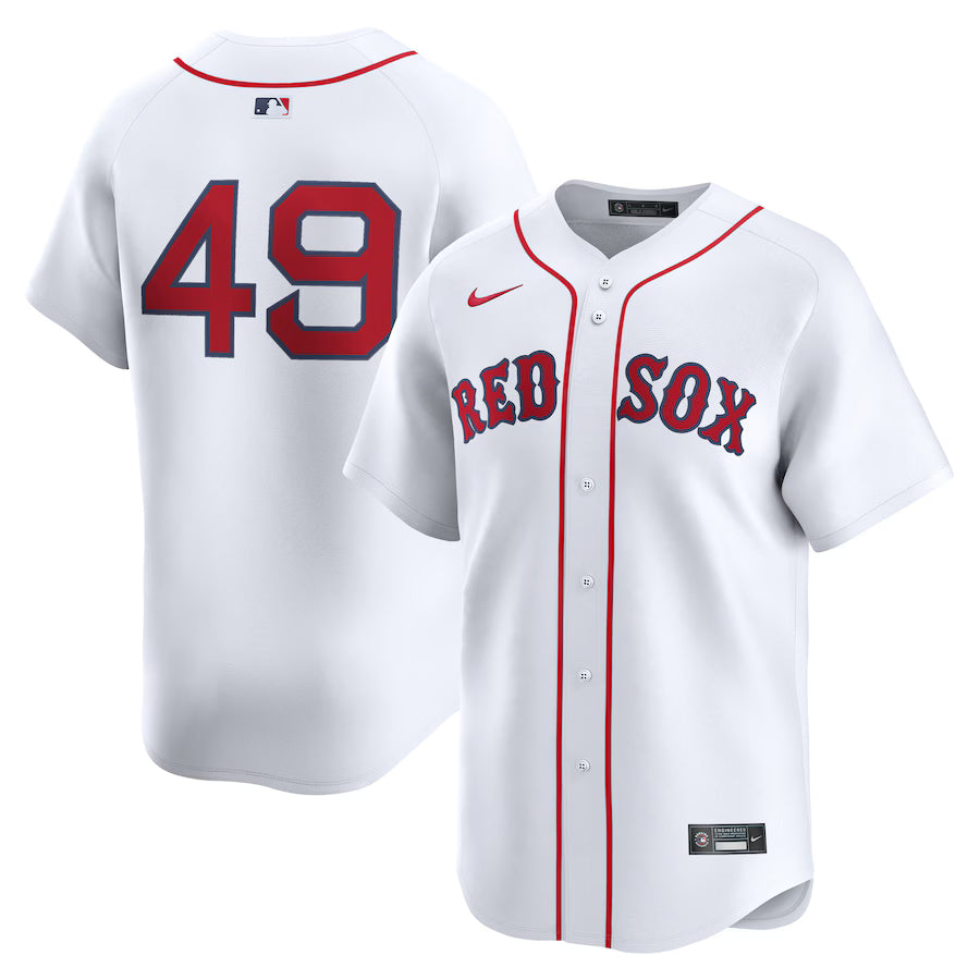 Men's Boston Red Sox Tim Wakefield Nike White Home Limited Player Jersey Kansas Jacket