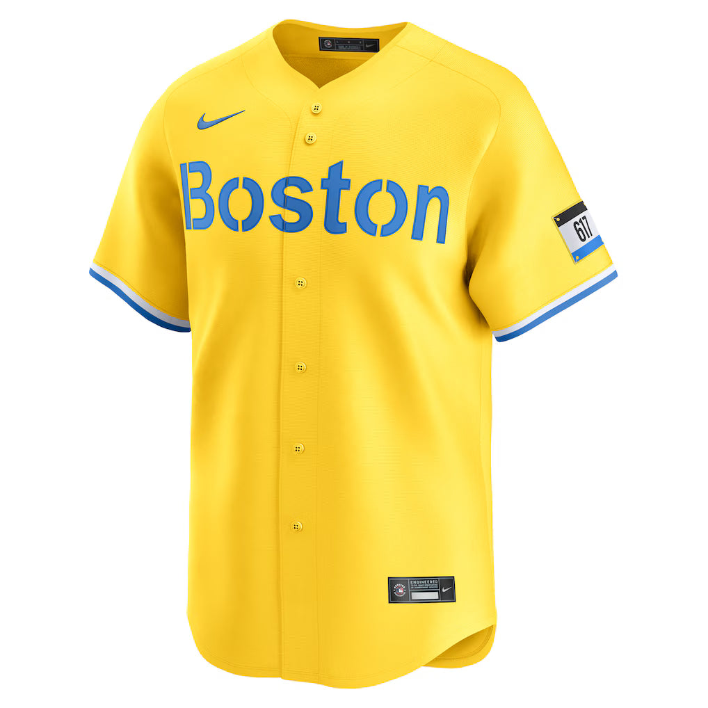 Men's Boston Red Sox Trevor Story Nike Gold City Connect Limited Player Jersey Kansas Jacket