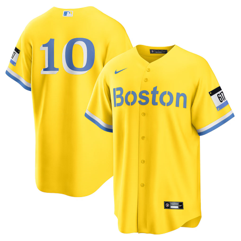 Men's Boston Red Sox Trevor Story Nike Gold City Connect Replica Player Jersey Kansas Jacket