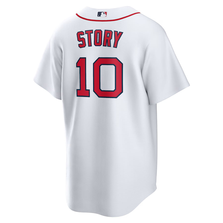 Men's Boston Red Sox Trevor Story Nike White Home Replica Jersey Kansas Jacket