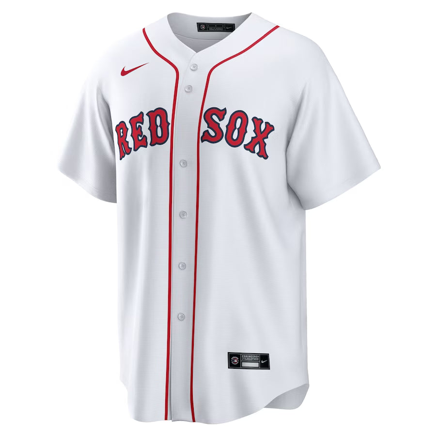 Men's Boston Red Sox Nike White Home Blank Replica Jersey Kansas Jacket