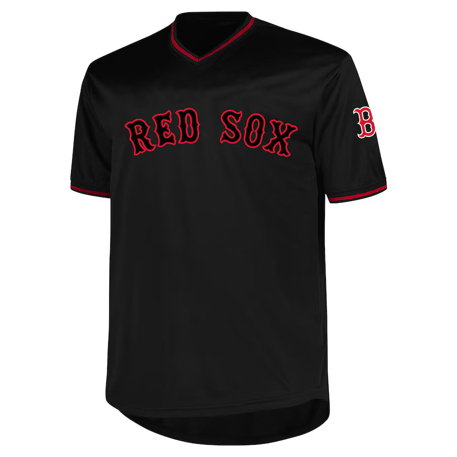 Men's Boston Red Sox Profile Black Big & Tall Pop Fashion Jersey Kansas Jacket