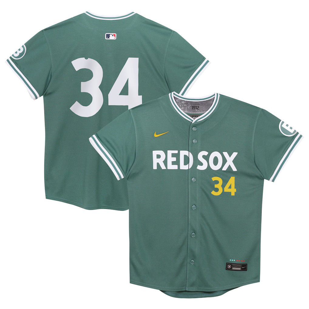 Preschool Boston Red Sox David Ortiz Nike Green 2025 City Connect Limited Retired Player Jersey Kansas Jacket