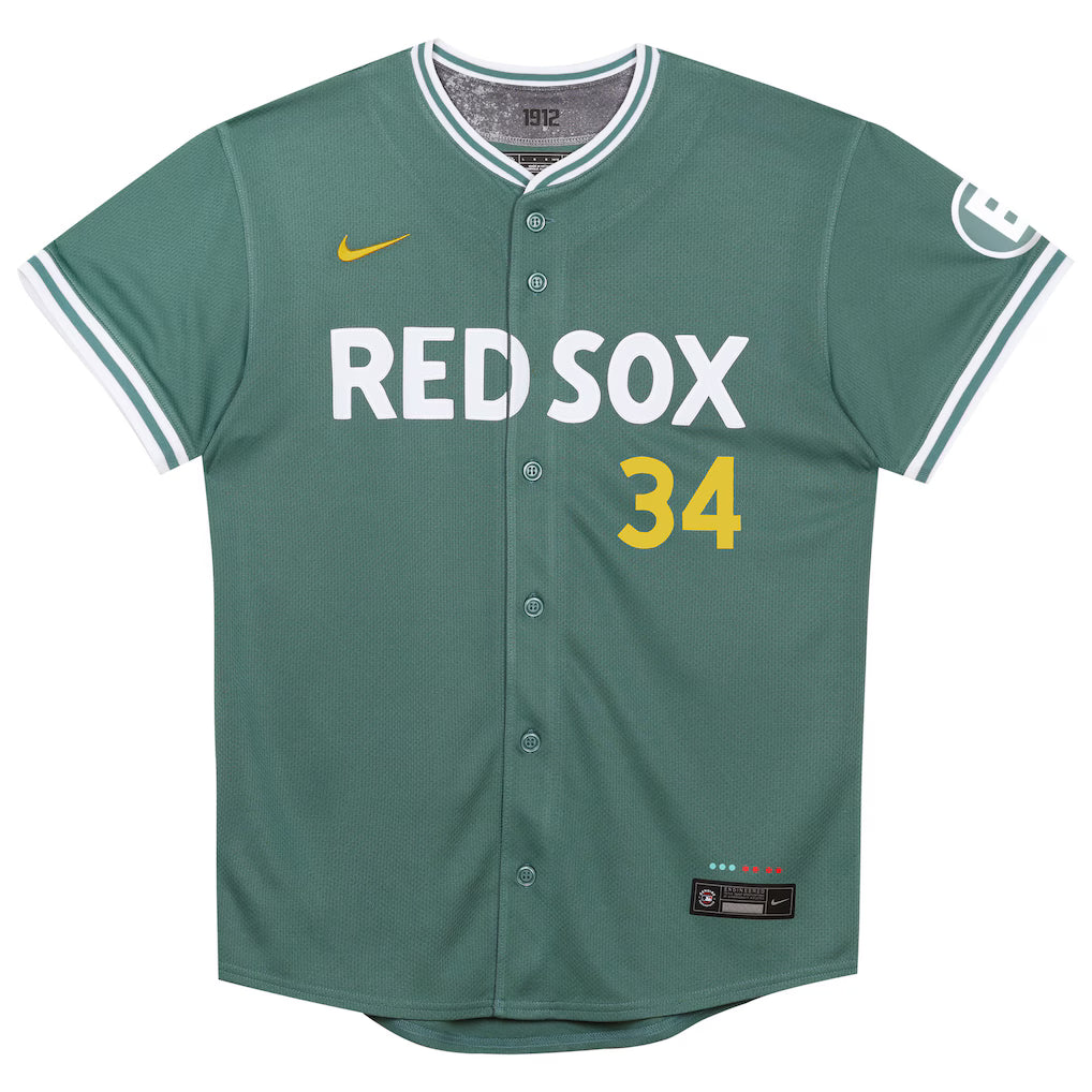 Preschool Boston Red Sox David Ortiz Nike Green 2025 City Connect Limited Retired Player Jersey Kansas Jacket