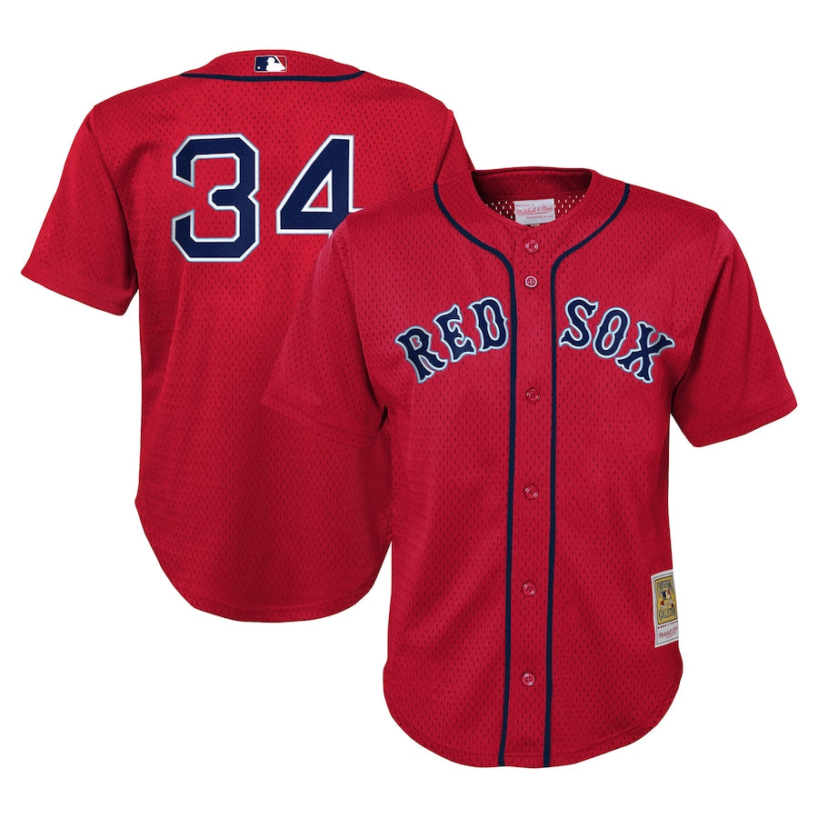 Toddler Boston Red Sox David Ortiz Mitchell & Ness Red Cooperstown Collection Mesh Batting Practice Jersey Kansas Jacket