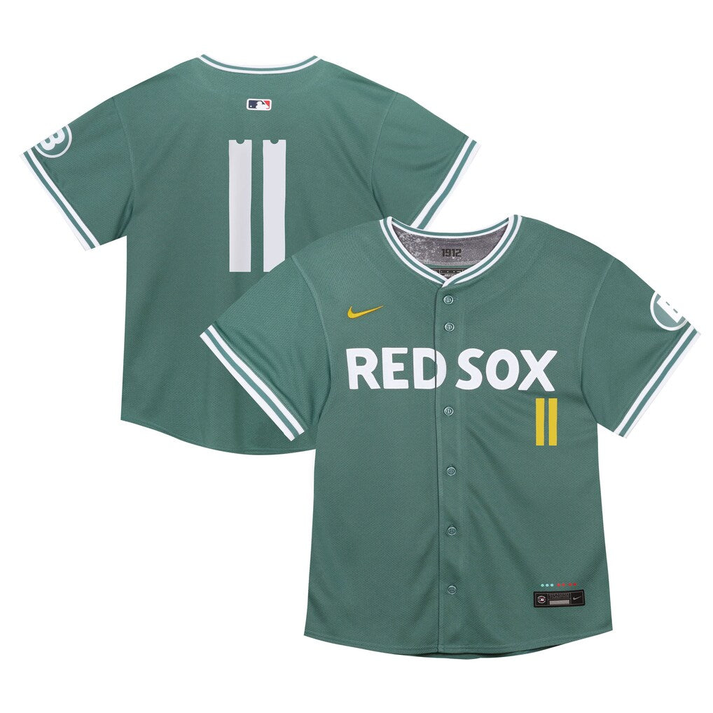 Toddler Boston Red Sox Rafael Devers Nike Green 2025 City Connect Limited Jersey Kansas Jacket