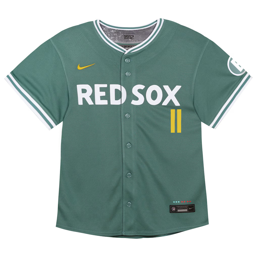 Toddler Boston Red Sox Rafael Devers Nike Green 2025 City Connect Limited Jersey Kansas Jacket