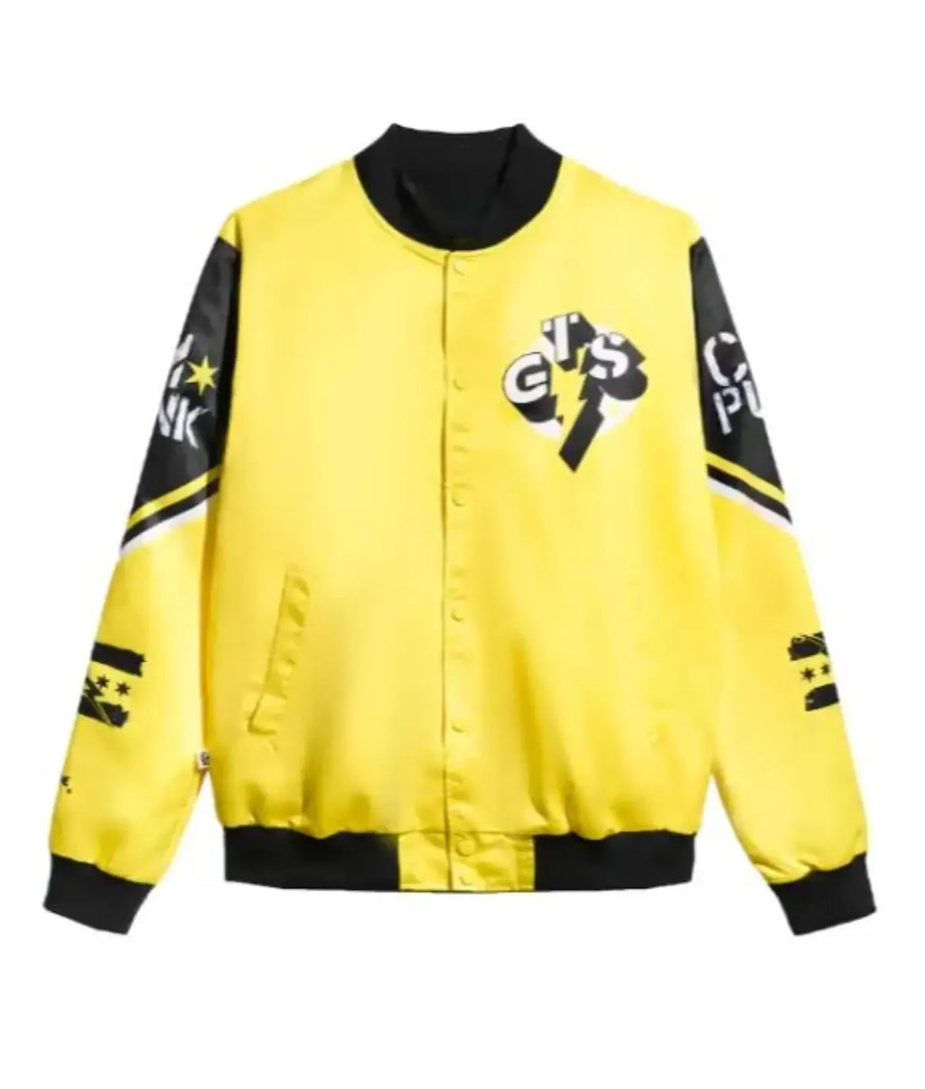 WWE CM Punk GTS Yellow Bomber Jacket