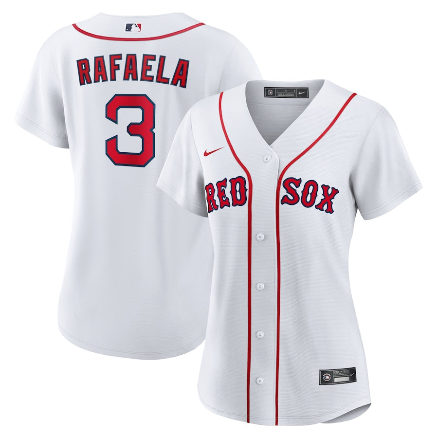 Women's Boston Red Sox Ceddanne Rafaela Nike White Home Replica Jersey Kansas Jacket