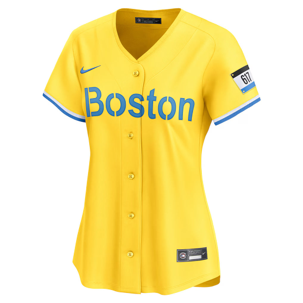 Women's Boston Red Sox Rafael Devers Nike Gold City Connect Limited Player Jersey Kansas Jacket