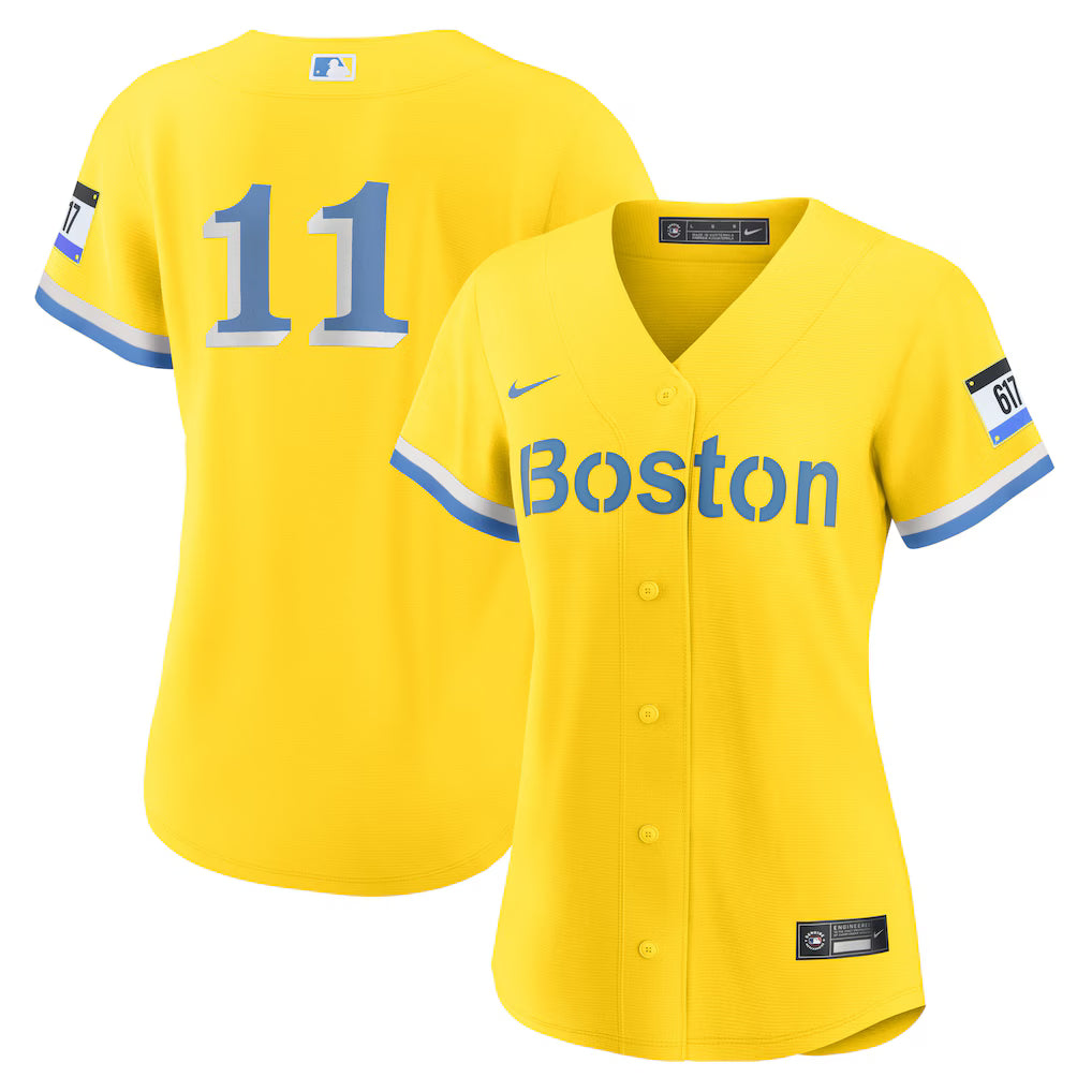 Women's Boston Red Sox Rafael Devers Nike Gold City Connect Replica Player Jersey Kansas Jacket