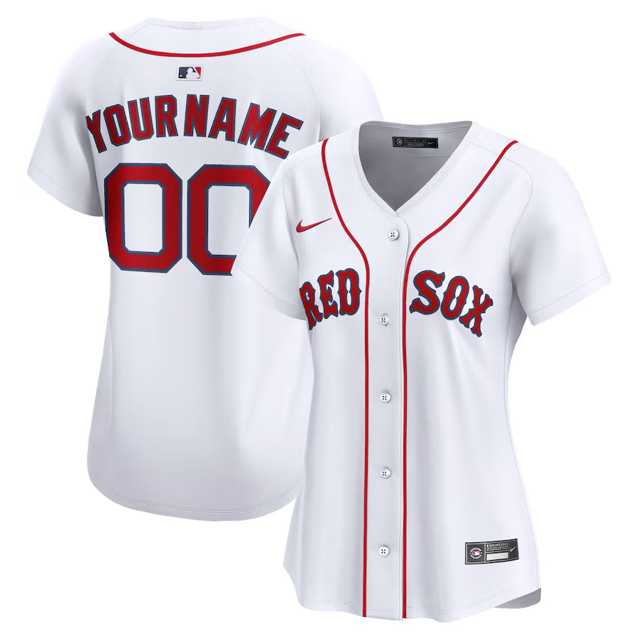 Women's Boston Red Sox Nike White Home Limited Custom Jersey Kansas Jacket