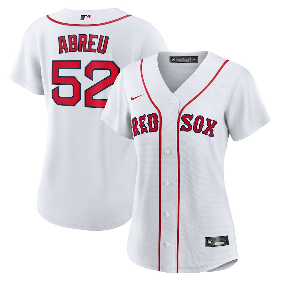 Women's Boston Red Sox Wilyer Abreu Nike White Home Replica Jersey Kansas Jacket