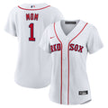 Women's Boston Red Sox Nike White #1 Mom Home Replica Jersey Kansas Jacket