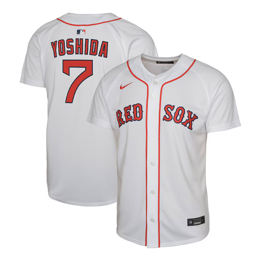 Youth Boston Red Sox Masataka Yoshida Nike White Home Replica Player Jersey Kansas Jacket
